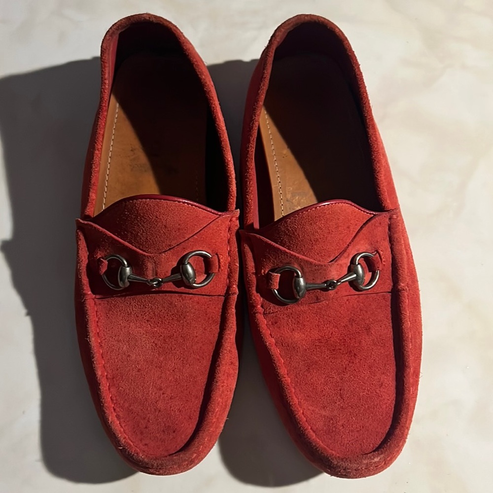 Men’s Suede Red Gucci Drivers